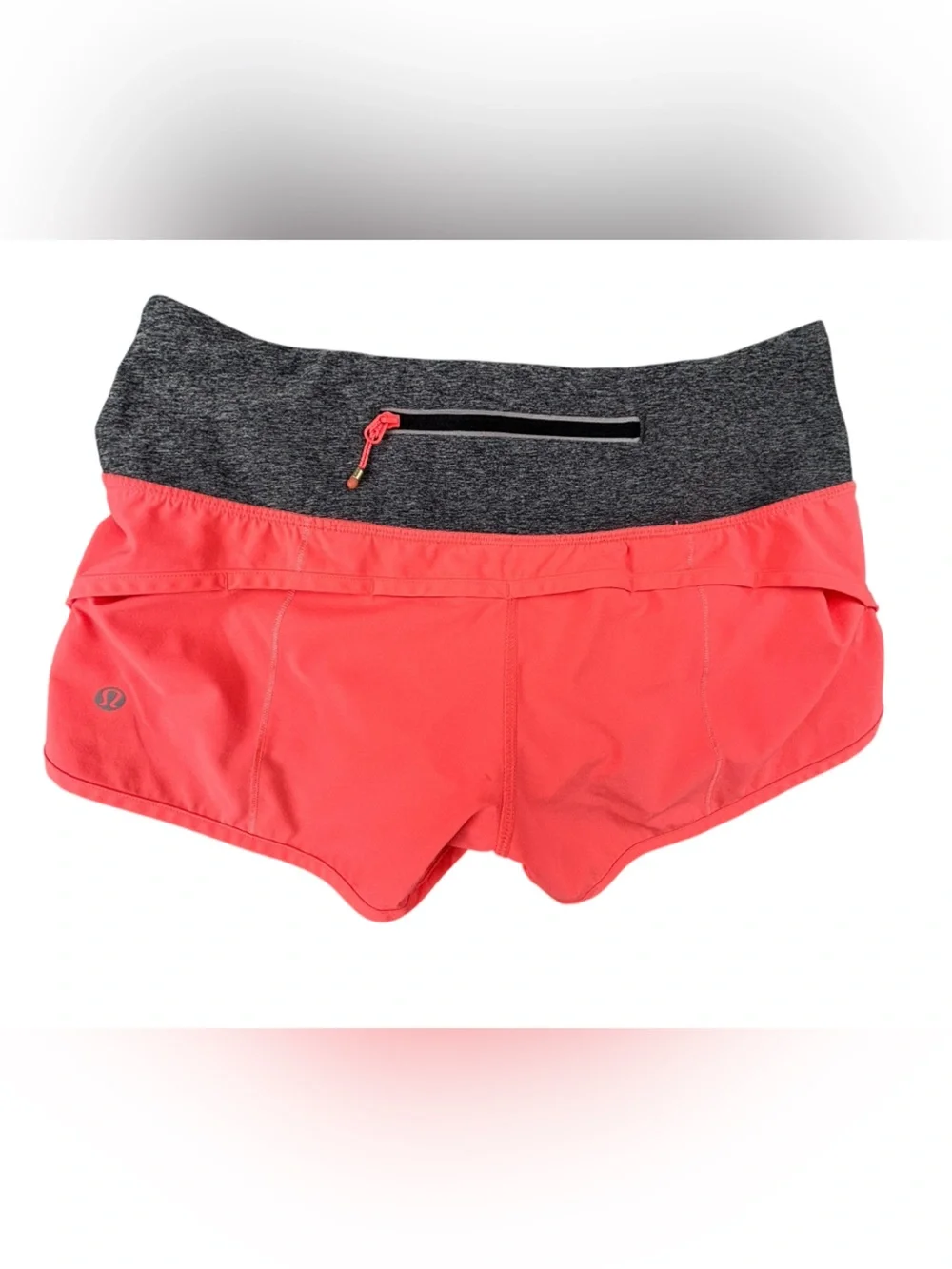 Lululemon |‎ Speed Shorts | Grapefruit/Heathered grey | Size 4